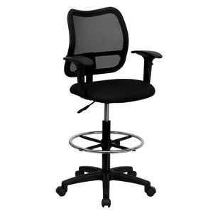 Emma and Oliver Mid-Back Mesh Drafting Chair with Adjustable Arms - 1 of 4
