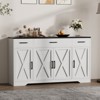 4 Doors, Modern Farmhouse Buffet Storage Cabinet ，Modern Large Wood Farmhouse ， Large Modern Buffet Cabinet - 2 of 4