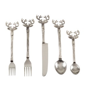 Saro Lifestyle Reindeer Flatware, Silver (Set of 5) - 1 of 3