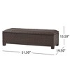 Alilang 51.50 inches Outdoor Wicker Storage Ottoman with Weather-Resistant Design and Ample Storage Space-Brown - 4 of 4