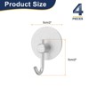 Unique Bargains Aluminum Self-Adhesive Bathroom Kitchen Towel Hooks 4 Pcs - 2 of 3