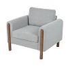 Upholstered Living Room Accent Chairs Single Sofa Chair with Walnut Legs-Christopher Knight Home - 2 of 4