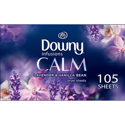 Image of Downy Infusions Lavender Scented Serenity Fabric Softener Dryer Sheets - 105ct