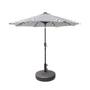 WestinTrends 9 Ft Outdoor Patio Solar LED Market Umbrella with Bronze Round Base - 1 of 4