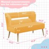 Beautyolove 46.5 in. W Yellow Velvet Upholstered Open Back 2-Seater Loveseat Sofa with Solid Wood Legs - 2 of 4