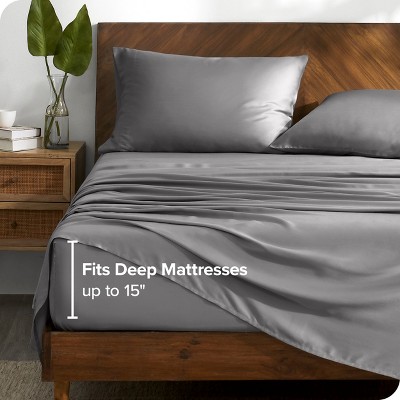 Twin XL Light Grey Cotton Tencel Sheet Set