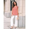 Women's Lace Top Pleated Short Sleeve Flowy Blouse Summer Loose Business Casual Dressy Shirts - 4 of 4
