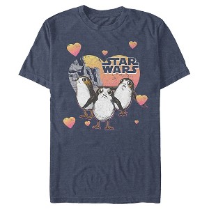 Men's Star Wars: The Last Jedi Valentine's Day Porg Hearts Sketch T-Shirt - 1 of 4