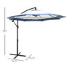 TiramisuBest 10ft Offset Cantilever Patio Umbrella with Crank, Cross Base (for Deck, Backyard, Pool & Garden), Navy Blue - 4 of 4