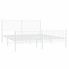vidaXL White Metal King Bed Frame with Headboard & Footboard, Heavy-Duty, No Mattress - 2 of 4