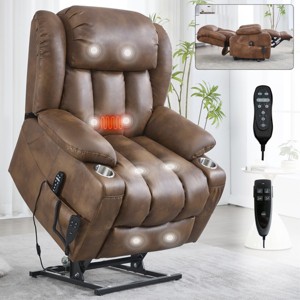 Power Lift Recliner Chair,Rising Recliner Chair With Vibration Massage And Lumbar Heating,Cup Holders,Reclining Chairs For Seniors-Cuddlewood - 1 of 4