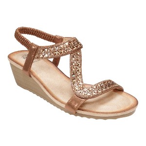 GC Shoes Dua Embellished Slingback Wedge Sandals - 1 of 4