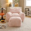 Bean Bag Chair Modern with Footstool and Armrests for Living Room Lounge 27.5"W-3irtyhousy - 2 of 4