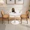 KWPZQEB Coffee Table, Modern Coffee Table with Marble Print Tabletop, Wooden Dining table with Metal Base for Living Room, Kitchen - 2 of 4