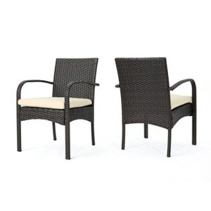 Dexmalle Outdoor  wicker dining chair Set of 2 - 1 of 4