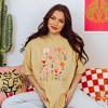 Simply Sage Market Women's Pink Floral Short Sleeve Garment Dyed Tee - 2 of 2