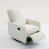 Modern Velvet Reclining Accent Chair with Manual Button Control and Leg Rest, 360° Swivel 1-Seat Sofa for Living Room or Bedroom–The Pop Home - 2 of 4