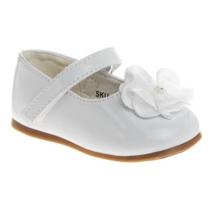 Josmo Baby Girls' Mary Jane Flats with Flower Detail: Non-Slip Soft Sole Newborn Infant Toddler First Walker Crib Dress Shoes - 1 of 4