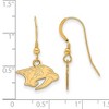 Black Bow Jewelry 14k Yellow Gold Plated Sterling Silver Nashville Predators NHL Dangle Earrings - 2 of 3