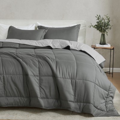 Solid Reversible Comforter and Sham Set - Great Bay Home