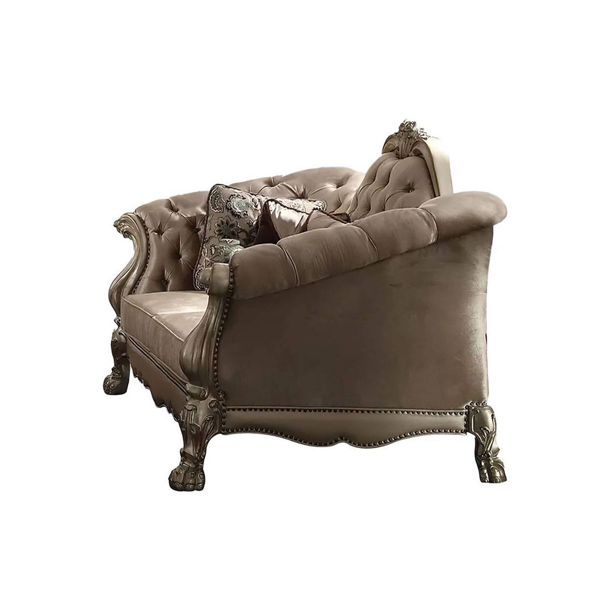 Acme Furniture Dresden Sofa Bone Velvet/Gold Patina Finish - thumbnail 5