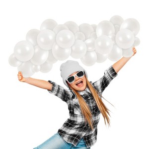 Treasures Gifted Pearlescent White Balloons - 5 Inch Latex Balloons - 100 Pack - 1 of 1