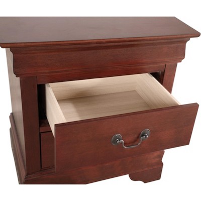 Cherry Wood Louis Philippe 2-Drawer Nightstand