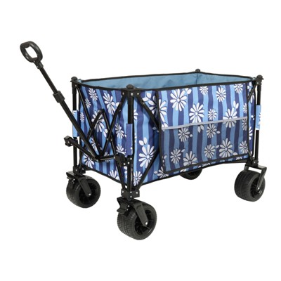 BEAFUP Heavy-Duty All-Terrain Folding Utility Wagon Cart with 480lbs Capacity,Large Beach Wheels & Adjustable Handle for Camping,Beach,Outdoor