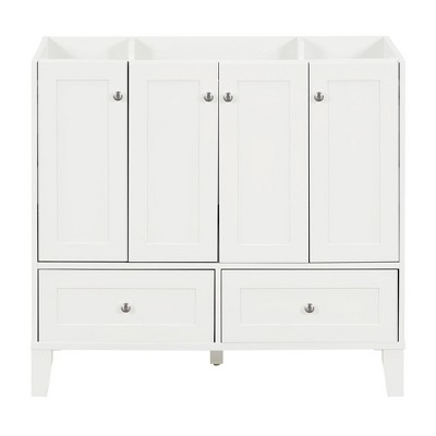 36 Inch Bathroom Vanity, Bathroom Cabinet With 2 Drawers, 4 Soft Closing Doors, Solid Wood Frame