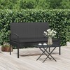 vidaXL Garden Bench Black PE rattan, powder-coated steel, foam Small - 2 of 4