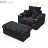 Grungis Corduroy Oversized Accent Chair with Ottoman,Sofa Chair with Large Seat,Modern Chair and Ottoman Sets for Bedroom,Reading Room - 3 of 4