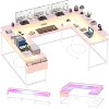Nasitip 78.8" U-Shaped Desk w/Power Outlets, LED Lights & Monitor Stand – Reversible L-Shaped Office/Gaming Desk w/Storage - 3 of 4