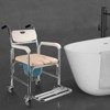Topteng Multifunction Wheeled Mobile Toilet Commode Shower Chair Wheelchair For Elderly - 2 of 4