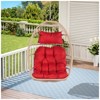 DSVIMOY Egg Chairs, Patio Egg Chair, Outdoor Garden Egg Swing Chair Hanging Chair for Bedroom Living Room, Red, 28.70"*28.5"*55.6" - 3 of 4