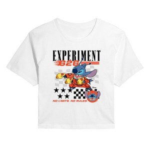 Women's - Lilo and Stitch - Stitch Racing Jersey Cropped Graphic T-Shirt - 1 of 4