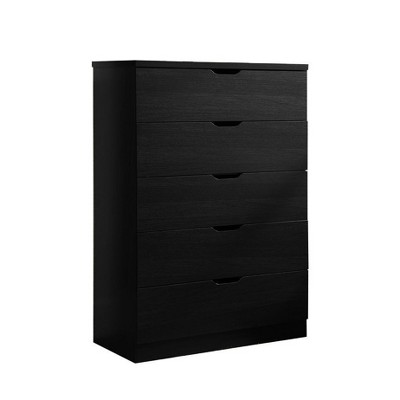 NicBex 44.00"H Simple Cut Out Handles Dresser for Bedroom with 5 Drawers