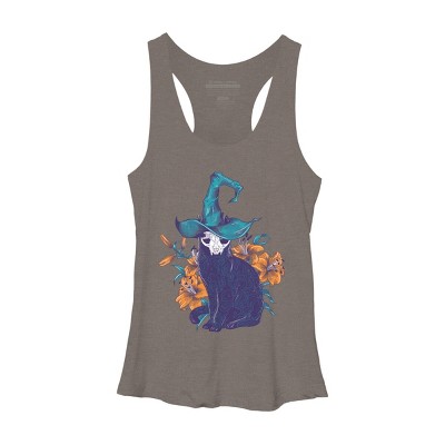 Women's Design By Humans Spooky Cat By jess1586 Racerback Tank Top