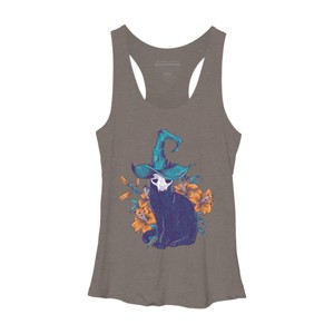 Women's Design By Humans Spooky Cat By jess1586 Racerback Tank Top - 1 of 3