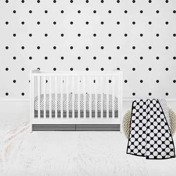 Bacati - Dots Stripes Black/White 3 pc Crib Bedding Set