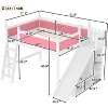 Full/Queen Loft Bed with Storage Shelves, Detachable Slide & Ladder,  Solid Wood Loft Bed Frame, No Box Spring Needed - ModernLuxe - 4 of 4
