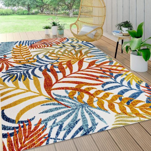 Tropical Neutral Indoor/Outdoor Rug - 2 x 8