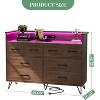 Jojoka 8 Drawer Dresser with LED Lights & Charging Station, Modern Wood Storage Cabinet with Open Shelf for Bedroom, Living Room, or Entryway - 2 of 4