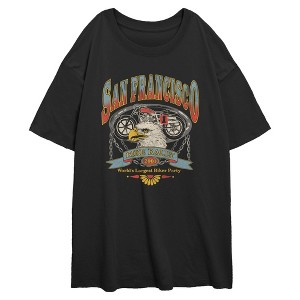 Junior's Lost Gods San Francisco Bike Rally 2001 Oversized T-Shirt - 1 of 2