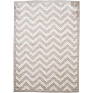 HomeStock Elegance Chevron Ivory & Grey 8' X 10', Power Loomed, Transitional - 1 of 4