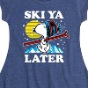 Girls' - Peanuts - Snoopy Ski Ya Later Fit & Flair Cap Sleeve Dress - 2 of 4