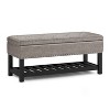 CAVINAS Faux Leather Storage Ottoman Bench,Upholstered Ottoman with Open Slat Bottom Shelf for Living Room,Bedroom - 2 of 4