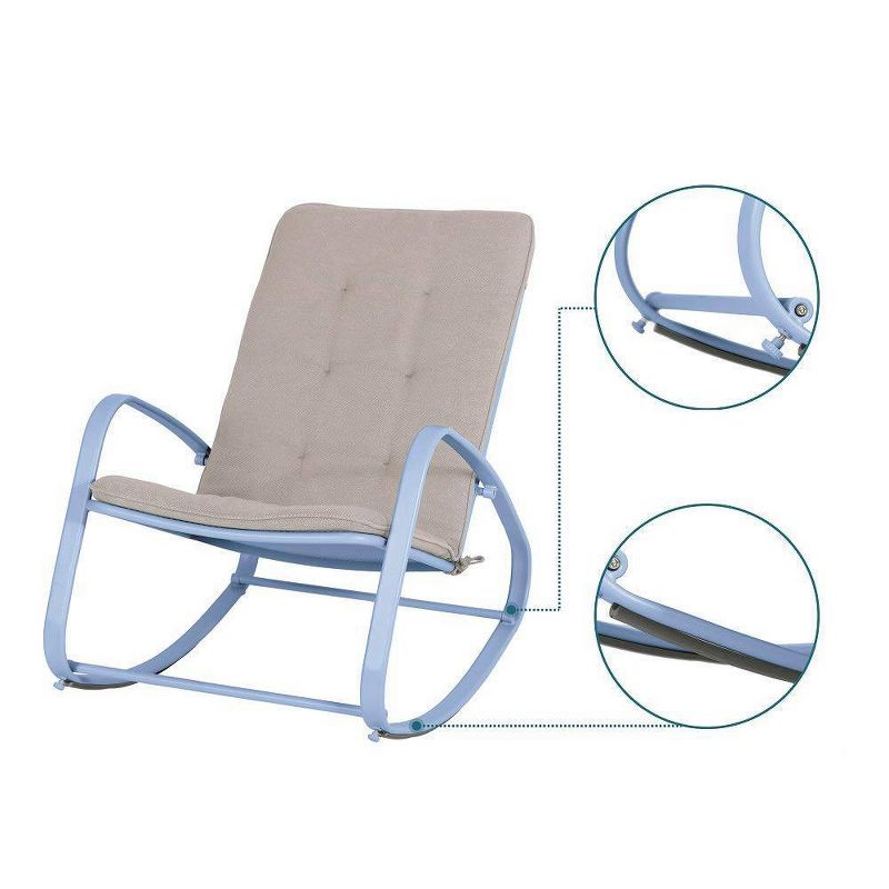 Outdoor Rocking Chair - Blue - Captiva Designs, 5 of 7