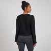 Women's Contrast Binding Knotted Knitted Cardigan - A New Day™ Black - 2 of 3