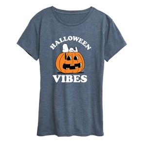 Women's - Peanuts - Halloween Vibes Short Sleeve Graphic T-Shirt - 1 of 4