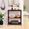 VYNXARIA Console Table 3 Tier with Storage Shelves,Open Bookshelf Bookcase with Solid Wood Legs for Hallway, Living Room and Bedroom, - 2 of 4